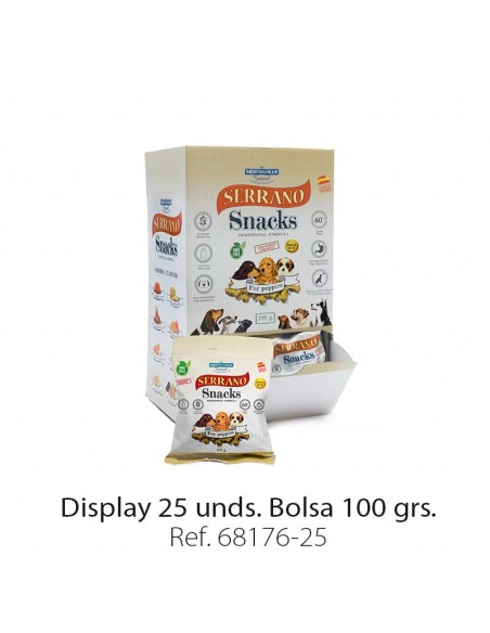 SERRANO SNACKS PARA PERROS, ESPECIAL PARA CACHORROS 25X100GR