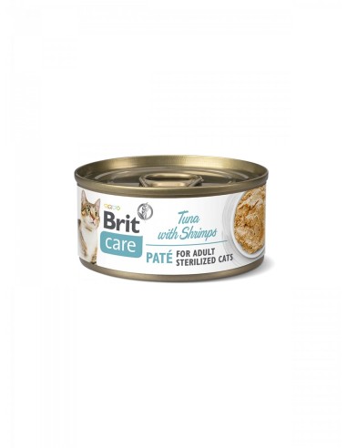 BRIT CARE CAT STERILIZED TUNA PATE WITH SHRIMPS 70GR