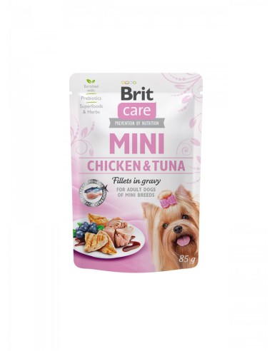 BRIT CARE MINI CHICKEN TUNA FILLETS IN GRAVY 85GR (24UD)