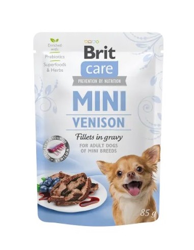 BRIT CARE MINI VENISON FILLETS IN GRAVY 85GR (24UD)