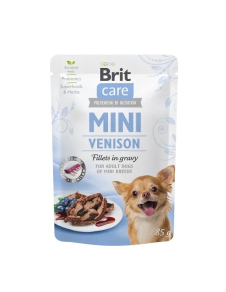 BRIT CARE MINI VENISON FILLETS IN GRAVY 85GR (24UD)