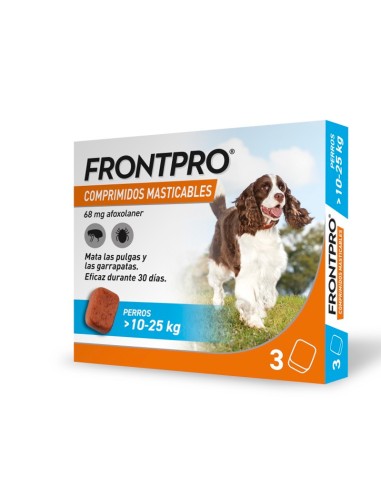FRONTPRO COMPRIMIDOS MASTICABLES 10-25KG (L) (3*68mg)