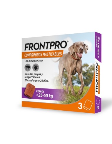 FRONTPRO COMPRIMIDOS MASTICABLES 25-50KG (XL) (3*136mg)