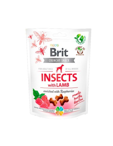 BRIT CARE CRUNCHY CRACKER INSECT LAMB RASPBERRIES 200GR