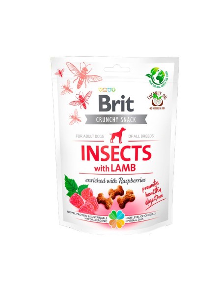 BRIT CARE CRUNCHY CRACKER INSECT LAMB RASPBERRIES 200GR