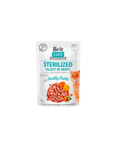 BRIT CARE CAT FILLETS IN GRAVY STERILIZED RABBIT 85GR