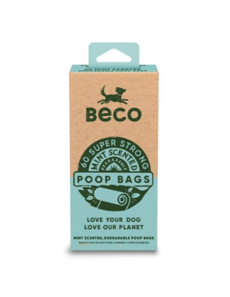 BECO BOLSAS 100% RECICLADO AROMA A MENTA (4 ROLLOS X 15 BOLSAS)