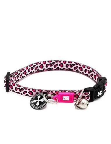 M&M COLLAR CAT Leopard Pink (1.0 cm. x 22x35 cm.)