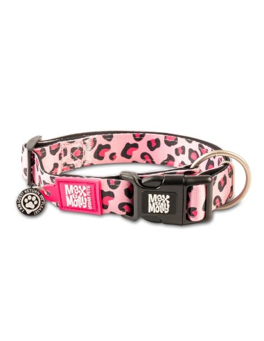 M&M COLLAR ID/SMART Leopard Pink XS (1.0 cm. x 22/35 cm.)