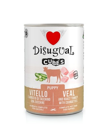 DISUGUAL DOG CUBES PUPPY VEAL AND ROAST TURKEY COURGETTES 400 GR