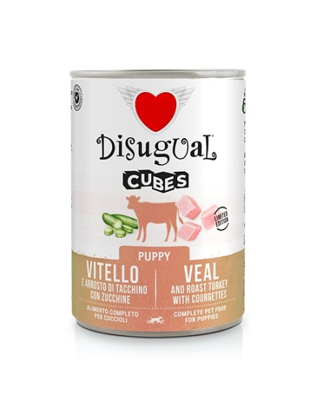 DISUGUAL DOG CUBES PUPPY VEAL AND ROAST TURKEY COURGETTES 400 GR