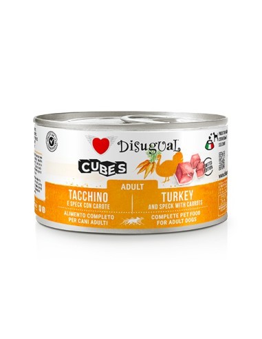 **DISUGUAL Cubes TURKEY SPECK CARROTS CANNED DOG FOOD 150 GR