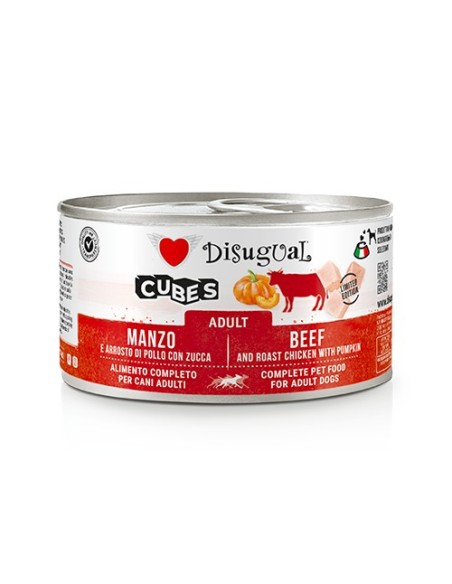 DISUGUAL DOG CUBES ROASTED BEEF CHICKEN PUMPKIN 150 GR