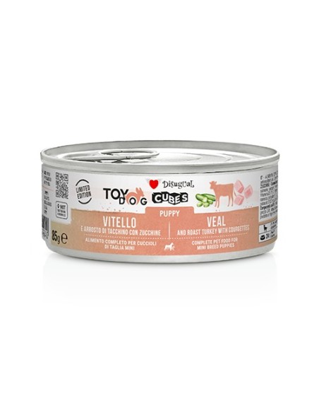 DISUGUAL DOG CUBES PUPPY VEAL AND ROAST TURKEY COURGETTES 85 GR