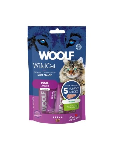 WOOLF WILDCAT CREMA PATO Y HIERBA GATERA 70gr (5x14gr) (15UD)