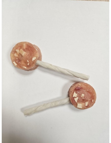 LOLLY DE POLLO Y QUESO 8CM (150UD) 1,5KG