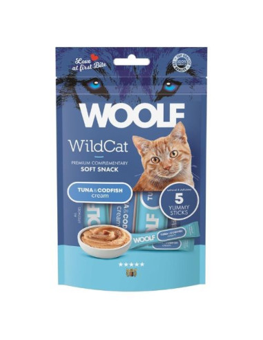 WOOLF WILDCAT CREMA ATÚN Y BACALAO 70GR (5X14GR)