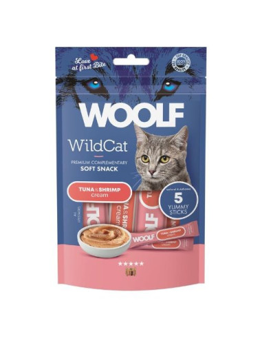 WOOLF WILDCAT CREMA ATÚN Y GAMBAS 70GR (5X14GR)
