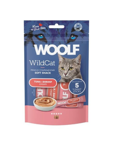 WOOLF WILDCAT CREMA ATÚN Y GAMBAS 70GR (5X14GR)