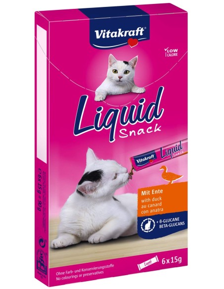 VT CAT LIQUID SNACK PATO CON BETA GLUCANOS 90 G (CAJA DE 11)