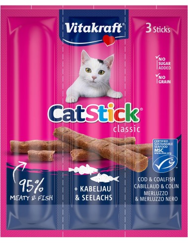 VT CAT STICK® BACALAO Y ATÚN 18 G  (3 UDS.) (CAJA DE 20)