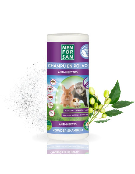 MENFORSAN CHAMPU EN POLVO ANTI INSECTOS ROEDORES, CONEJOS Y HURONES 250GR