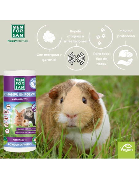MENFORSAN CHAMPU EN POLVO ANTI INSECTOS ROEDORES, CONEJOS Y HURONES 250GR