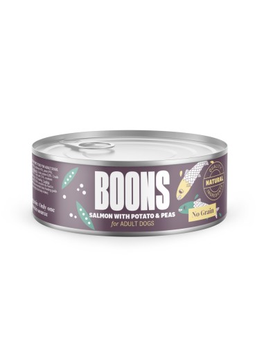 BOONS PATÉ SALMON, PATATAS Y GUISANTES ADULTO 185GR