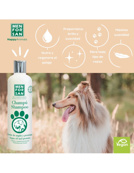 MENFORSAN CHAMPU PROTEINAS DE SEDA Y ACEITE DE ARGAN 300ML (12UD)