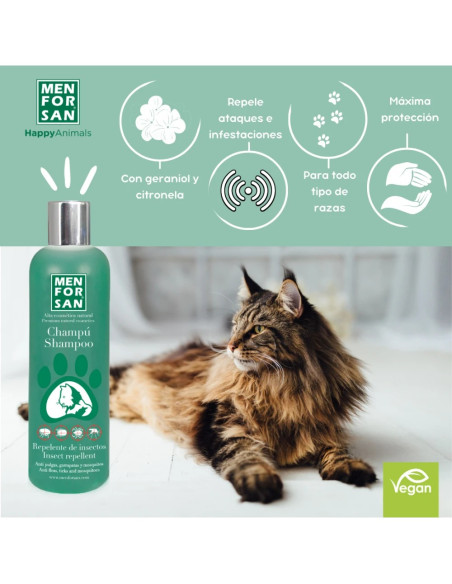 MENFORSAN CHAMPU GATOS REPELENTE CON CITRONELA 300 ML (12UD)