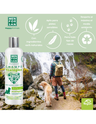 MENFORSAN CHAMPU ECOLOGICO MUY SUAVE PERROS Y CACHORROS 300ML (12UD)