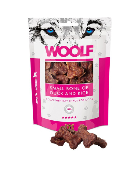 WOOLF SMALL BONE OF DUCK AND RICE 100GR (10UDS)