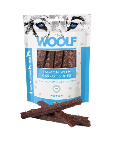 WOOLF SALMON WITH CARROT STRIPS 100GR (CAJA 10UD)