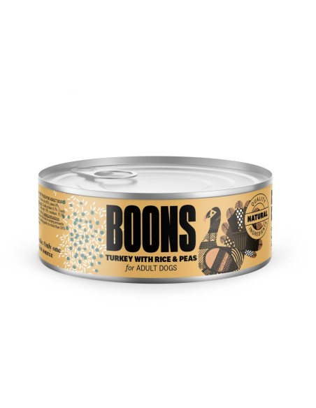 BOONS PATÉ PAVO, ARROZ Y GUISANTES ADULTO 185GR