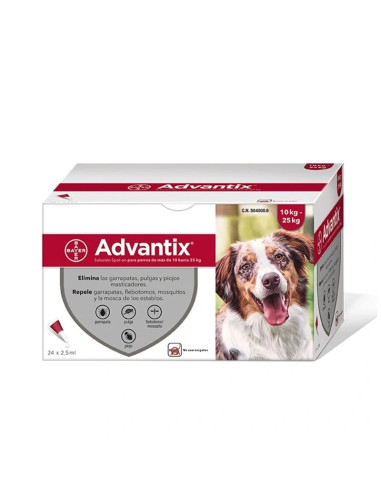 ADVANTIX PIPETA 10-25KG (24*2.5 ml) ENVASE CLINICO
