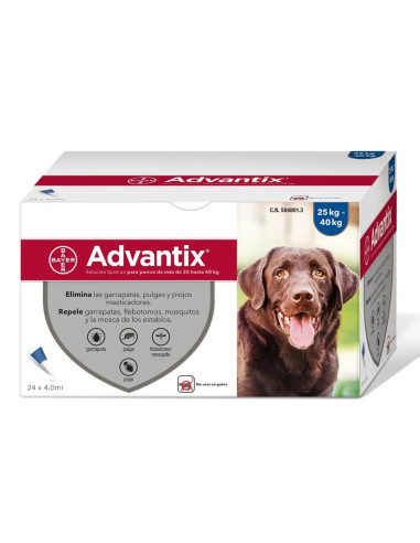 ADVANTIX PIPETA 25-40KG (24*4 ml) ENVASE CLINICO