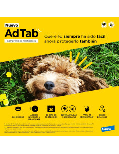 ADTAB COMPRIMIDO MASTICABLE 225MG PERROS (5,5-11KG) ROJO 2