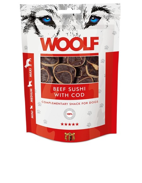 WOOLF BEEF SUSHI WITH COD 100GR (CAJA 10UD)