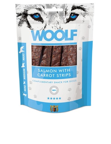 WOOLF SALMON WITH CARROT STRIPS 100GR (CAJA 10UD)