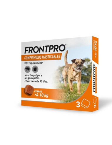 FRONTPRO COMPRIMIDOS MASTICABLES 4-10KG (M) (3*28,3mg)