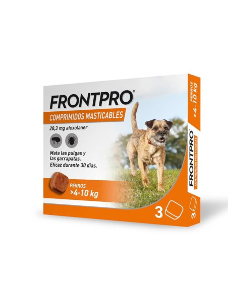 FRONTPRO COMPRIMIDOS MASTICABLES 4-10KG (M) (3*28,3mg)