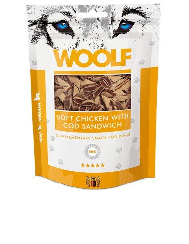 WOOLF SOFT CHICKEN WITH COD SANDWICH 100G  (10UDS)