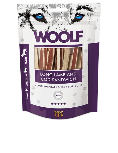 WOOLF SOFT LAMB AND COD SANDWICH LONG 100GR (10UDS)