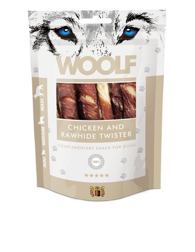 WOOLF CHICKEN AND RAWHIDE TWISTER 100GR (10UDS)