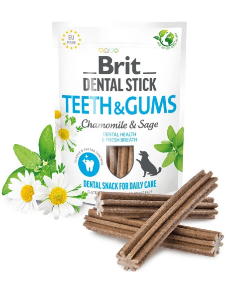 BRIT DENTAL DOG STICK TEETH & GUMS CHAMOILE 251GR