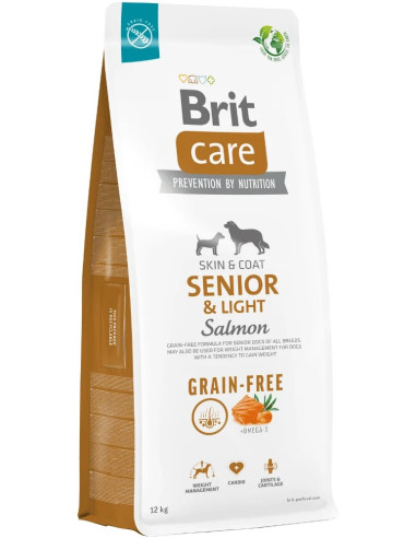 BRIT CARE DOG SENIOR/LIGHT GRAIN FREE SALMON 12KG