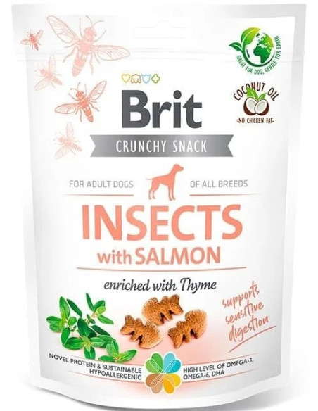 BRIT CARE DOG CRUNCHY CRACKER INSECT SALMON THYME 200GR