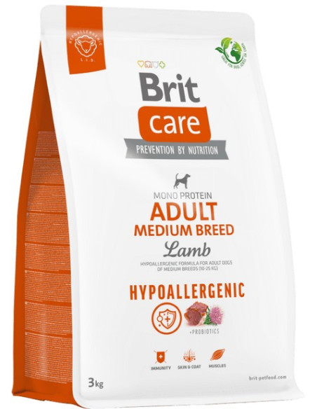 BRIT CARE DOG ADULT HYPOALLERGENIC MEDIUM BREED 3 KG
