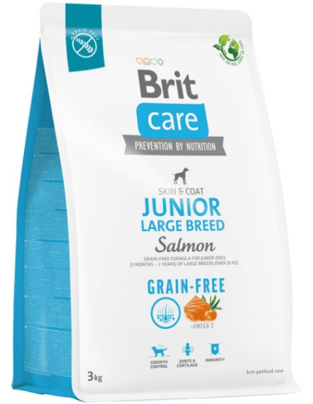 BRIT CARE DOG JUNIOR LARGE GRAIN FREE SALMON 3 KG