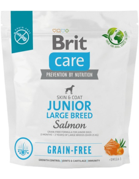 BRIT CARE DOG JUNIOR LARGE GRAIN FREE SALMON 1 KG